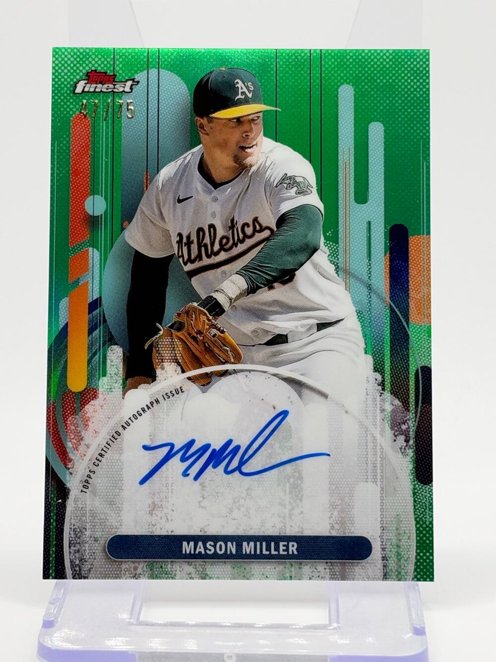 2025 Topps Finest Mason Miller Green Auto 47/75 SP San Diego Padres The Reaper